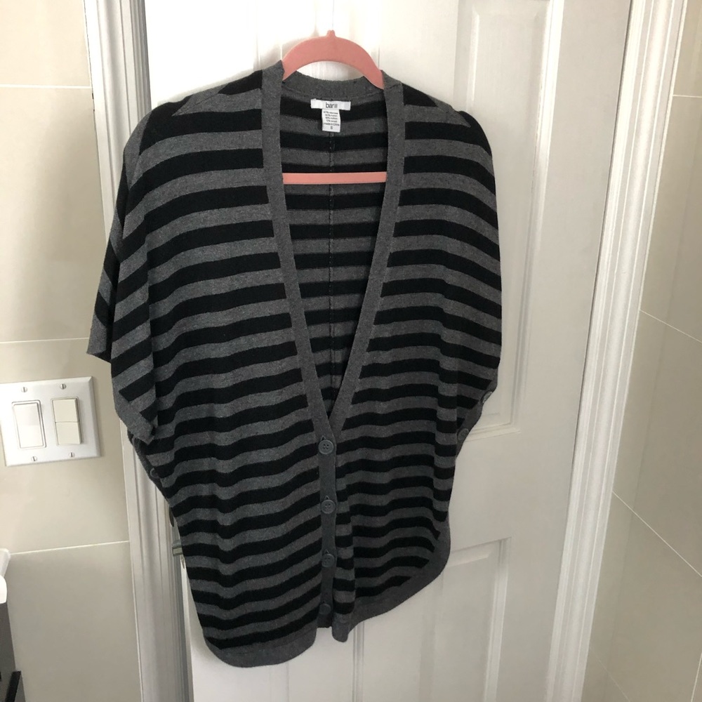 Bar III gray and black short sleeve cardigan